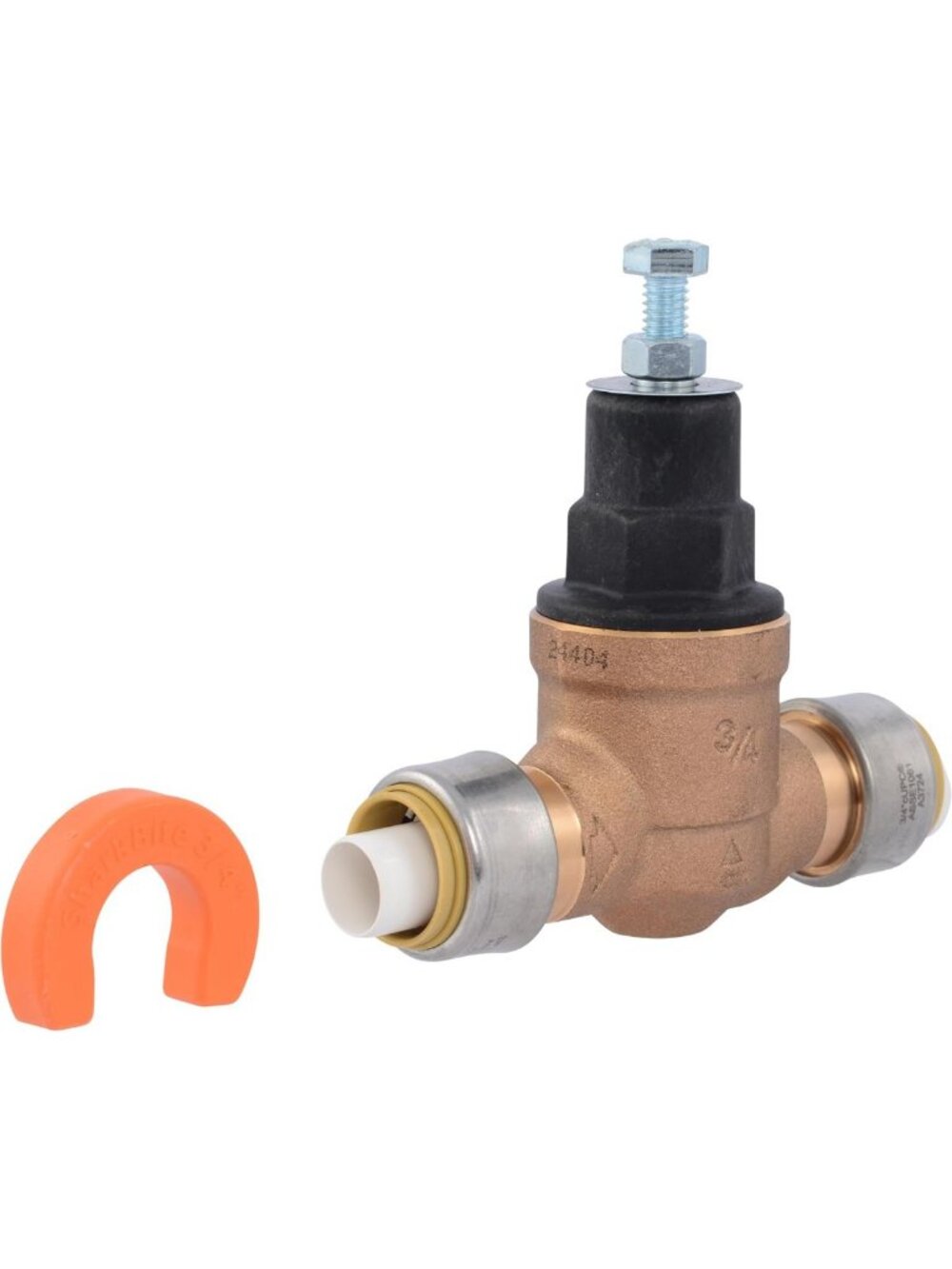 3/4 Inch Pressure Regulating Valve with Disconnect Clip, Push to Connect, 60 PSI